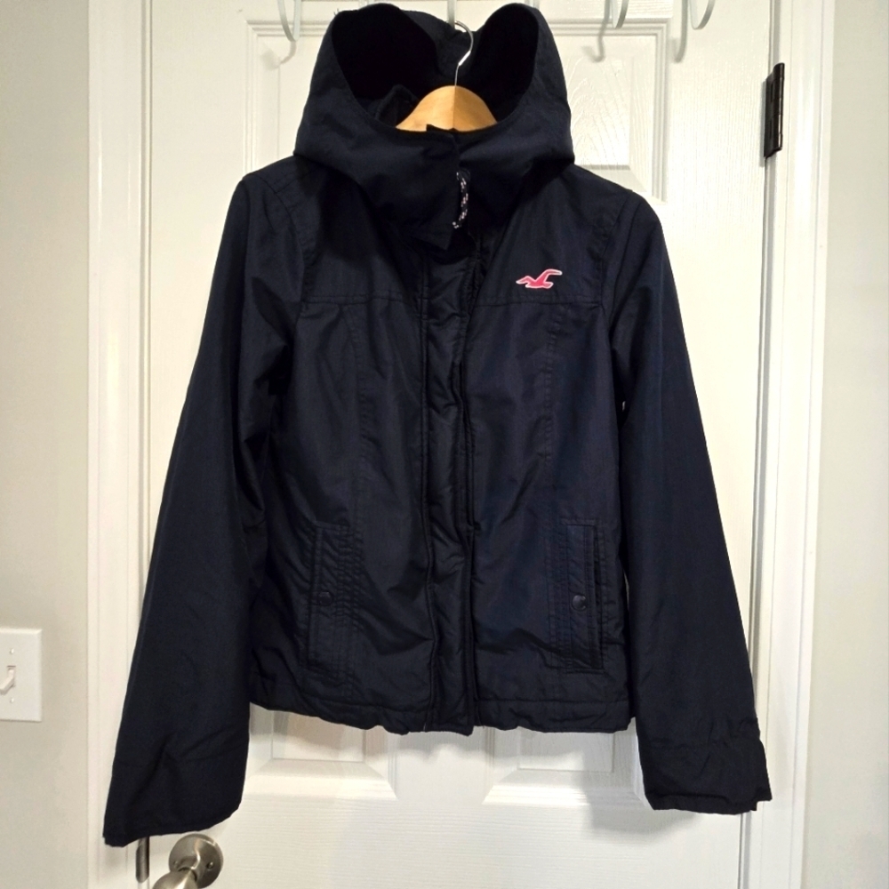 Y2k 2000s Hollister California Coat Medium Juniors All Weather Hooded Full Zip